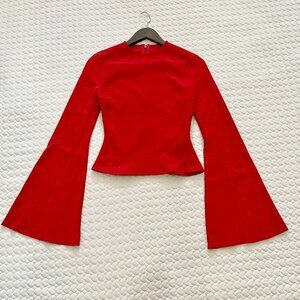 Solace London Red Bell Sleeve Blouse